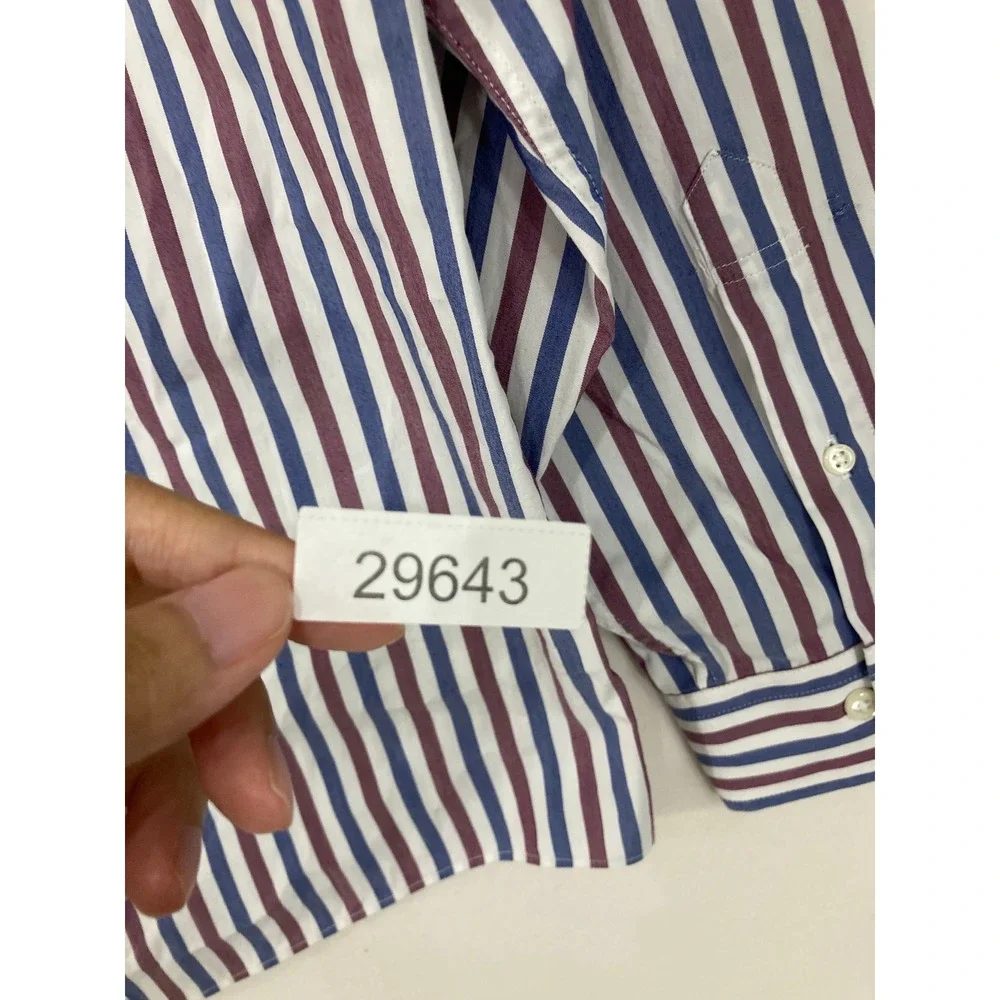 Brooks Brothers Shirt Large Regent Fit Multi Color Striped Cotton Blend Preppy‎